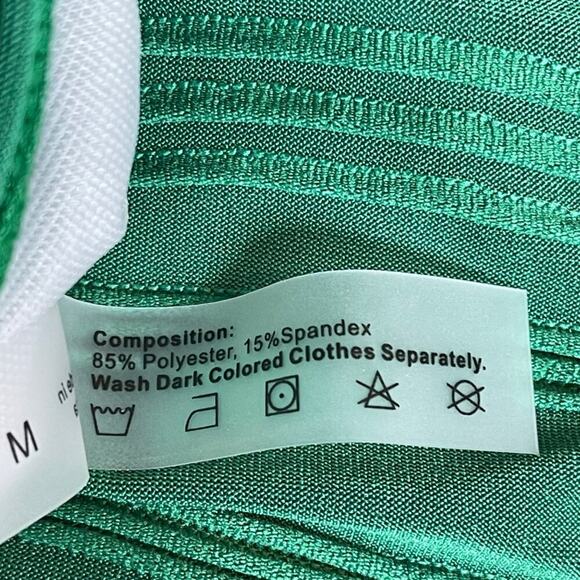 Zaful Womens Swimsuit Strapless Bikini Green High Waist Medium Two Piece Cheeky - Picture 11 of 11